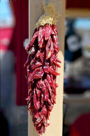 Dried red Hot Chilly Peppers, California, USの写真素材
