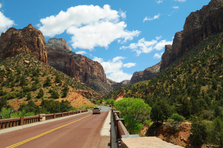 Zion Canyon National Park - Impassable Barrier, Utah, USの写真素材