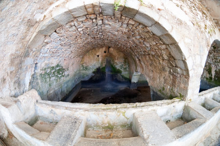 The 16th century medieval public laundry in Krasi, Crete Island, Greeceの写真素材