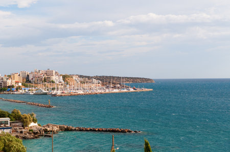 Agios nicolaos harbor, Crete Island, Greeceの写真素材