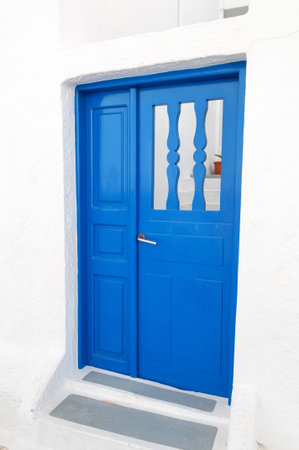 Details of an old wooden greek church door
