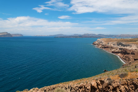 Beautiful view of Santorini Island, Greeceの写真素材