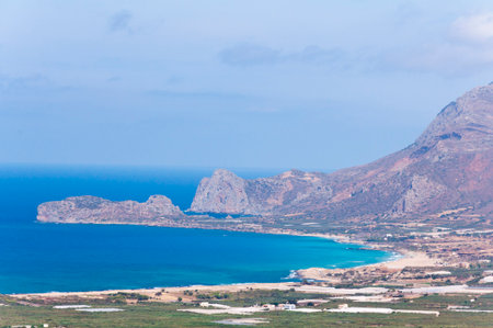 Panoramic view of a Cretan landscapeの写真素材