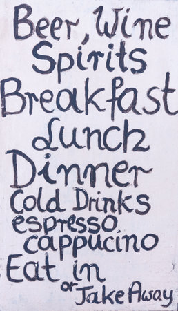 Close up of a traditional British pub signの写真素材