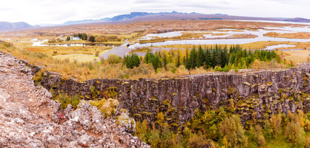 Thingvellir national park, Icelandの写真素材