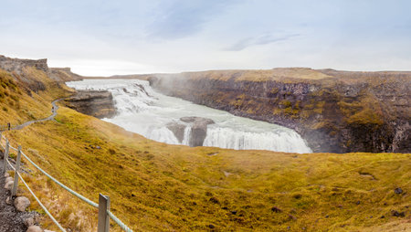 Gullfoss waterfall on Hvita river - Icelandの写真素材