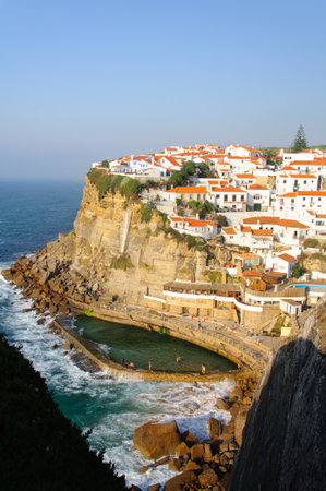 Azenhas do Mar, a beautiful town in the municipality of Sintra, Portugal.のeditorial素材
