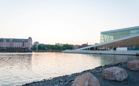 Oslo, Norway - May 20, 2014  Side view of the National Oslo Opera House on May 20, 2014 in Oslo, Norwayのeditorial素材