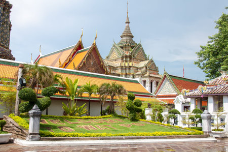Wat Pho, the Temple of the Reclining Buddha in Bangkok, Thailandの写真素材