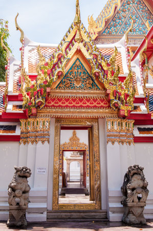 Wat Pho, the Temple of the Reclining Buddha in Bangkok, Thailandの写真素材