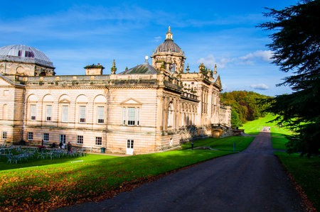 United Kingdom, North Yorkshire - October 5, 2014: Castle Howard is a famous stately home for "Brideshead" remake being filmed here and is also part of the National Trust in North Yorkshire, England.のeditorial素材