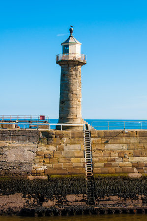 Whitby Lighthouse ,North Yorkshire, UKの写真素材