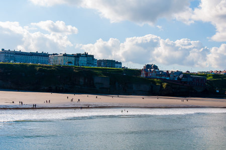  View of Whitby beach in a sunny autumn day.Whitby is a seaside town and port in North Yorkshire, UK. の写真素材
