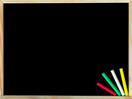 Healthy Living, vintage chalk text on blackboard, colored chalk in the corner, Healthy Lifestyle conceptual imageの写真素材