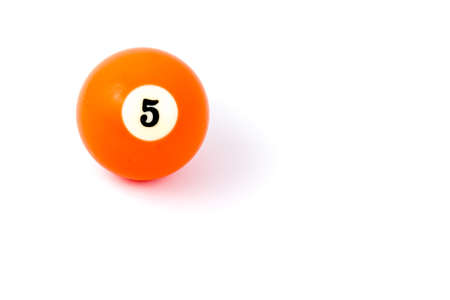Billiard ball five isolated on a white backgroundの写真素材
