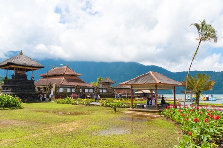 Bali, Indonesia - April 30, 2017 : Pura Ulun Danu Bratan is a complex of traditional Balinese water temple and garden on the shores of Lake Bratan in the mountains near Bedugulon, Bali, Indonesiaのeditorial素材
