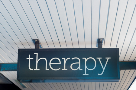 Banner sign with Therapy advertismentの写真素材