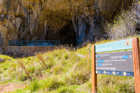 Kosciuszko National Park, NSW, Australia - September 30, 2018 : Trekking path to South Glory Cave, the largest cave in the Yarrangobilly area, Kosciuszko National Park, NSW, Australiaのeditorial素材