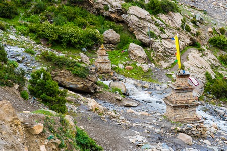 Nar village, Annapurna Conservation Area, Nepal - July 22, 2018 : Traditional architecture in the ancient Tibetan Nar village, Annapurna Conservation Area, Nepalのeditorial素材