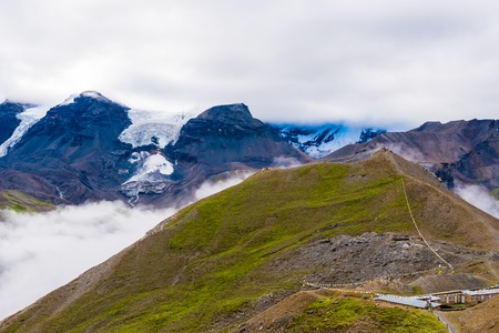 Annapurna Conservation Area, Nepal - July 28, 2018 : Traditional architecture at Thorang-la pass basecamp, Annapurna Conservation Area, the largest protected area of Nepalのeditorial素材