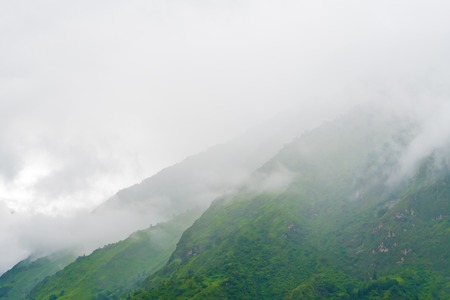 Nature view in Annapurna Conservation Area, a hotspot destination for mountaineers and Nepal's largest protected area.の写真素材