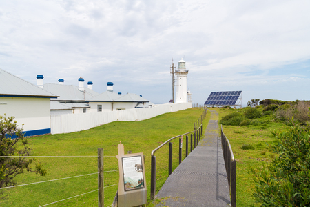 Green Cape lighthouse, NSW, Australia-December 31, 2018: View over remote Green Cape lighthouse, the southernmost lighthouse in New South Wales, located in Ben Boyd National Park, Australia.のeditorial素材