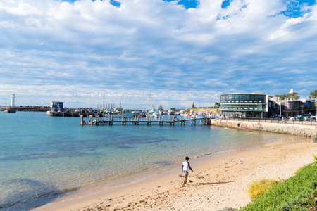 Wollongong, NSW, Australia-June 10, 2019: View over Brighton Beach in Wollongong, NSW's...