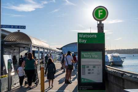 Sydney, NSW, Australia-Oct 20, 2019: View over the Watsons Bay wharf, Australia's oldest fishing...