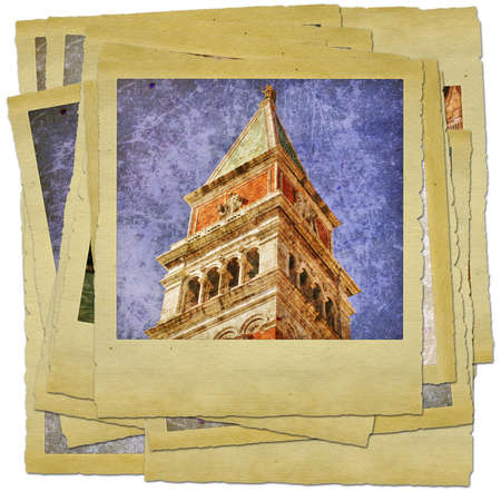 Venice - great italian landmarks - retro styled photo collageの写真素材