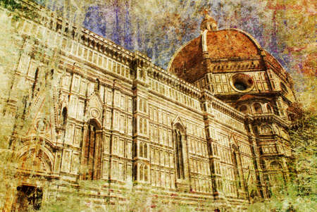 Florence - retro style pictureの写真素材