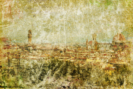 Florence - retro style pictureの写真素材