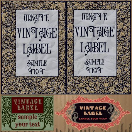 vintage items  label art nouveauのイラスト素材