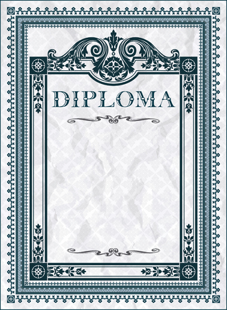 Vintage frame, certificate or diploma templateのイラスト素材