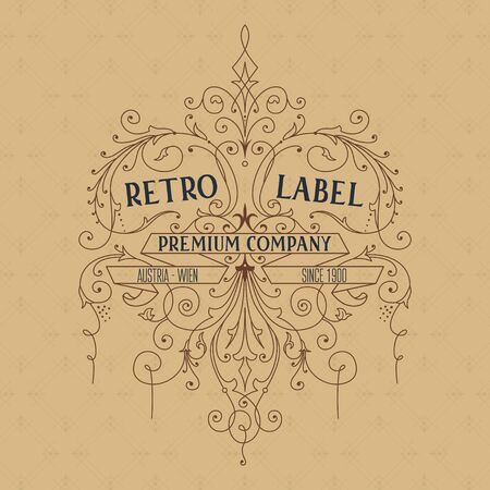 Old vintage card with floral ornament - vectorのイラスト素材