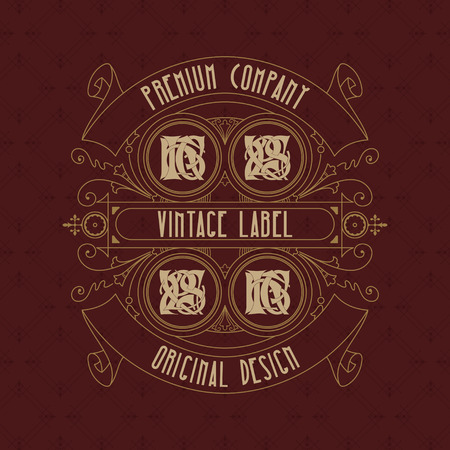 Old vintage card with floral ornament - vectorのイラスト素材