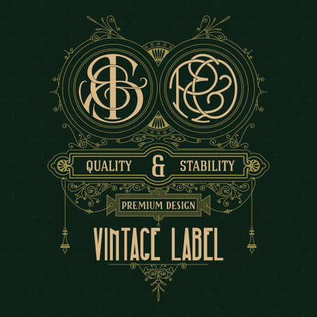 Old vintage card with floral ornament - vectorのイラスト素材