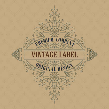 Old vintage card with floral ornament - vectorのイラスト素材