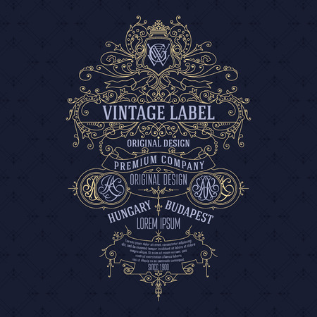 Old vintage card with floral ornament - vectorのイラスト素材