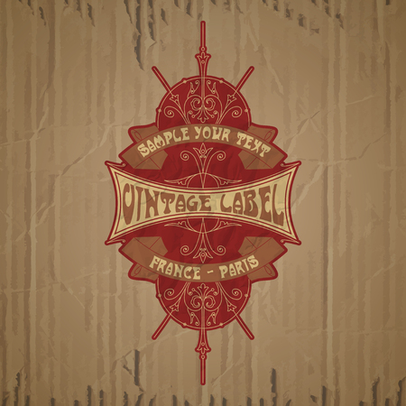 vector vintage items: label art nouveauのイラスト素材