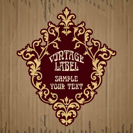 vector vintage items: label art nouveauのイラスト素材