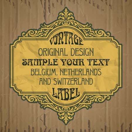 vector vintage items: label art nouveauのイラスト素材