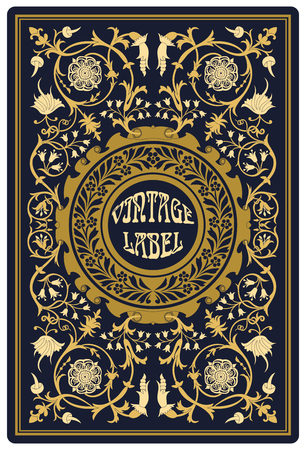 vector vintage items: label art nouveauのイラスト素材
