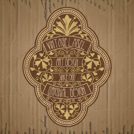 vector vintage items: label art nouveauのイラスト素材