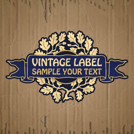 vector vintage items: label art nouveauのイラスト素材