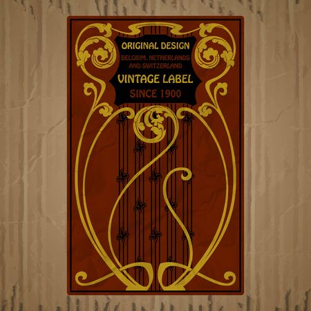 vector vintage items: label art nouveauのイラスト素材