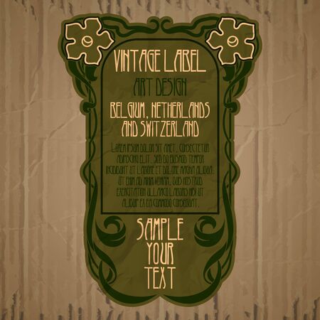 vector vintage items: label art nouveauのイラスト素材