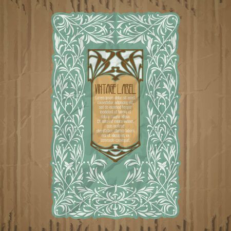 vector vintage items: label art nouveauのイラスト素材