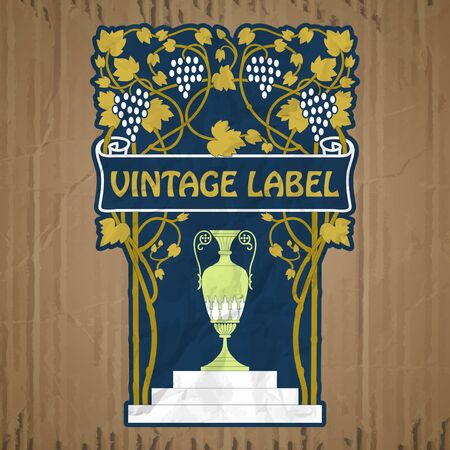 Vector vintage items: label Art Nouveauのイラスト素材