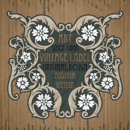 Vector vintage items: label Art Nouveauのイラスト素材