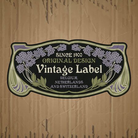 vector vintage items: label art nouveauのイラスト素材